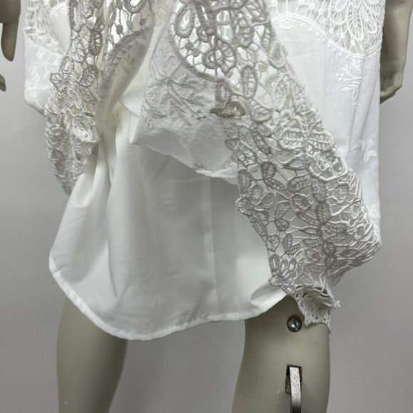 Ann Taylor Lace Belted Dress V-neck Lined Embroidered‎ Cotton Women 12 NWT $169 - Picture 8 of 14